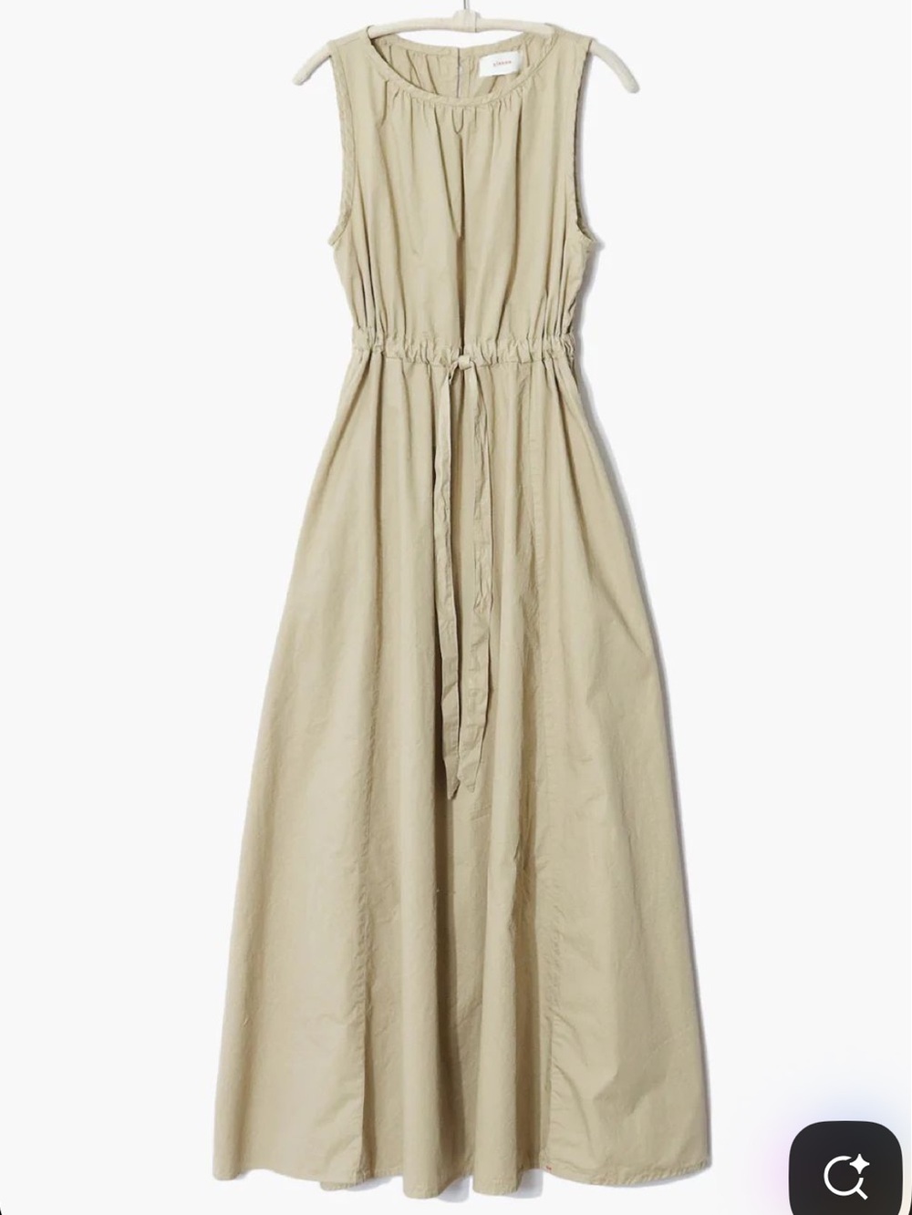 Xirena Rhiannan Sleeveless Tie-Waist Maxi Dress in Birch (Khaki) XS NWT